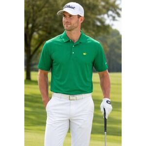 Masters Collection Golf Polo Shirt Men's Large Augusta Green Solid Prima Cotton